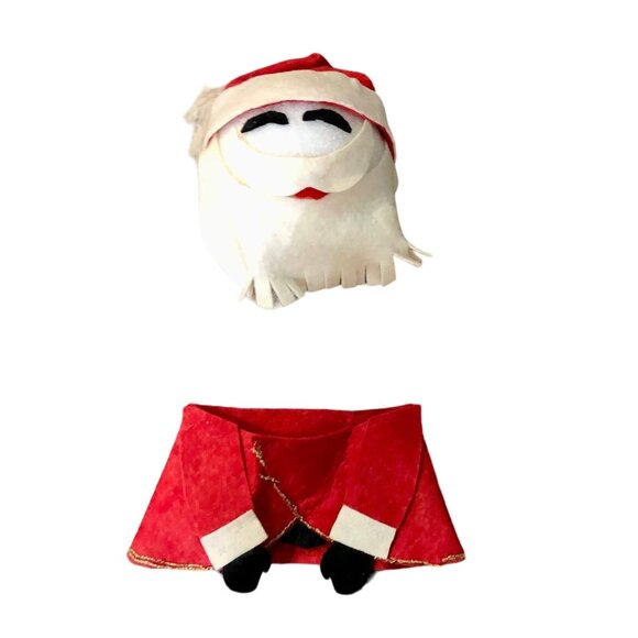 Two Vintage Handmade Craft Pieces Santa Head and Clothing Used - Picture 9 of 12